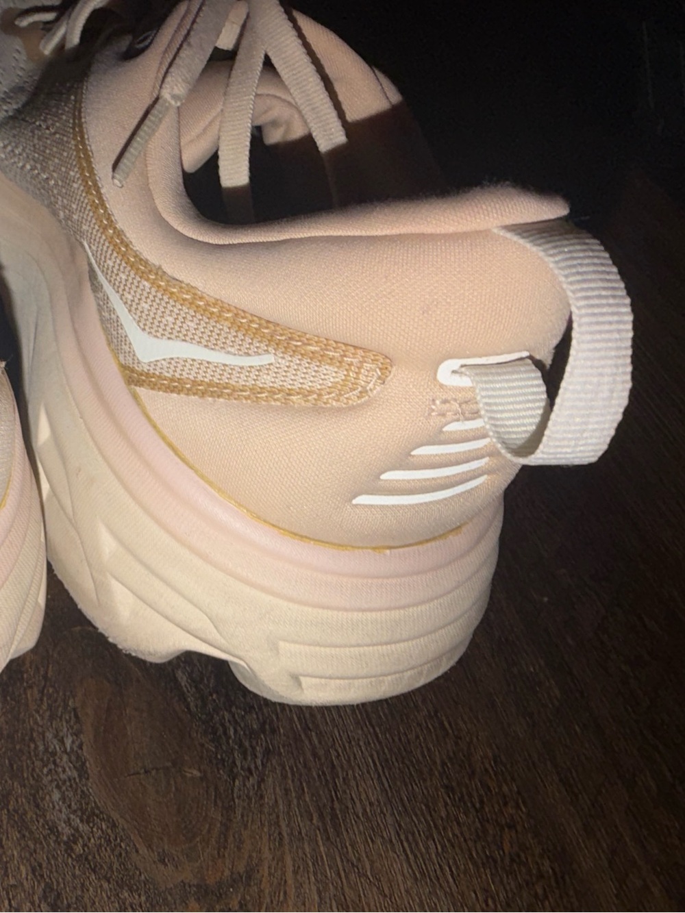 Hoka Women's Athletic Trainer in Light Beige and White - Picture 5 of 6